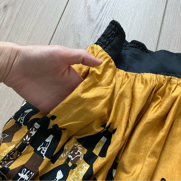 Anthropologie x Edme & Esyllte Saffron Yellow and Black Matriarch Skirt Size 4 - Picture 3 of 7